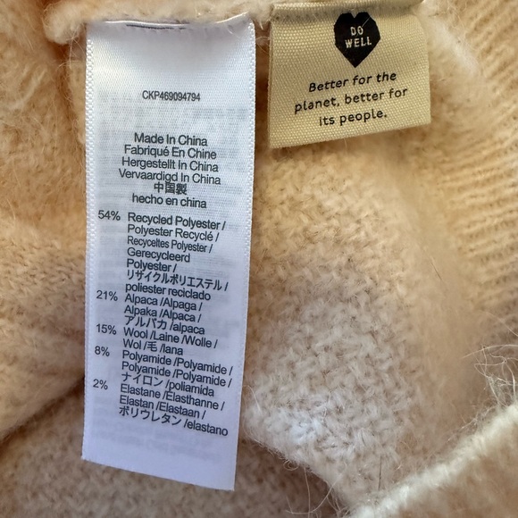 Madewell Havener Cable Pullover Sweater Heather Powder NWOT Crew Neck Size XS - Picture 10 of 13